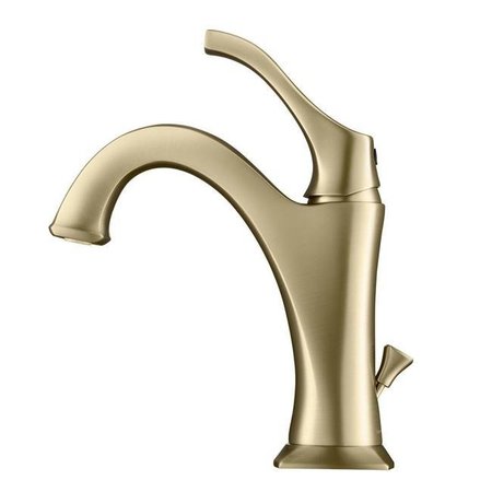 DANIEL KRAUS Kraus KBF-1201BG Single Handle Bathroom Faucet with Lift Rod Drain & Deck Plate; Brushed Gold KBF-1201BG